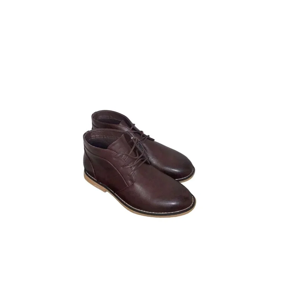 Mens London Fog Chukka Boots Brown With Memory Foam Soles $120 MSRP